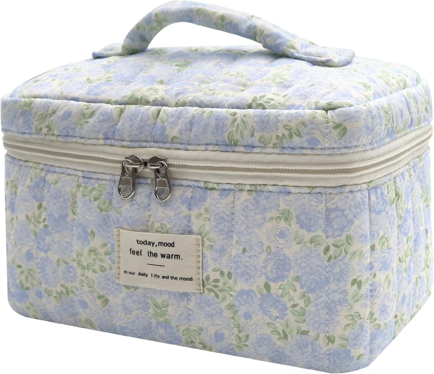 Large Makeup Bag, Cute Cosmetic Bag for Women Girls, Floral Coquette Aesthetic Toiletry Bag, Travel Make Up Organizer Bag (BDLH)