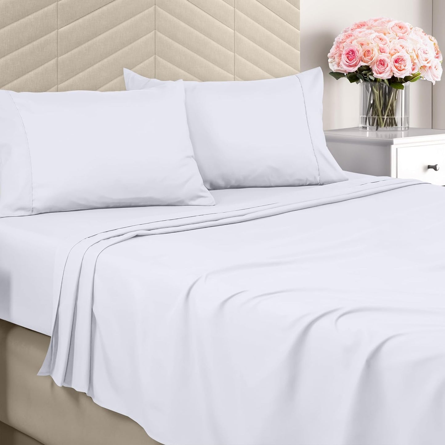 Queen Sheet Set  – Ultra Soft Bed Sheets for Queen Size Bed Set – Deep Pocket, Wrinkle