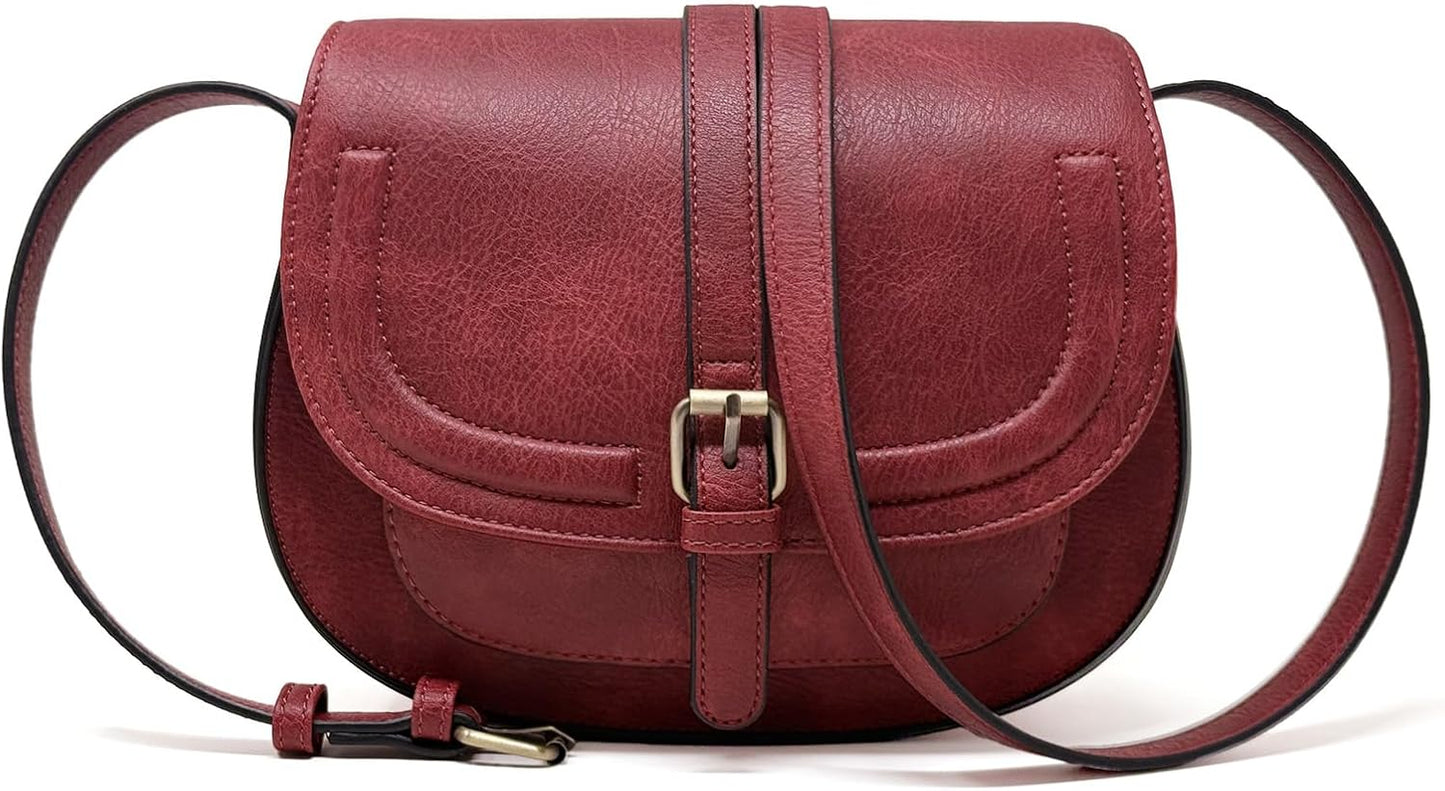Crossbody Bags for Women,Small Saddle Purse and Boho Cross Body Handbags,Vegan Leather