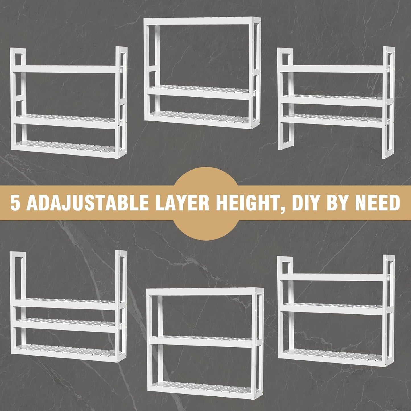 Bathroom Shelves Over Toilet Storage - 3 Tier Wall Mounted Bamboo Bathroom Shelf Organizer
