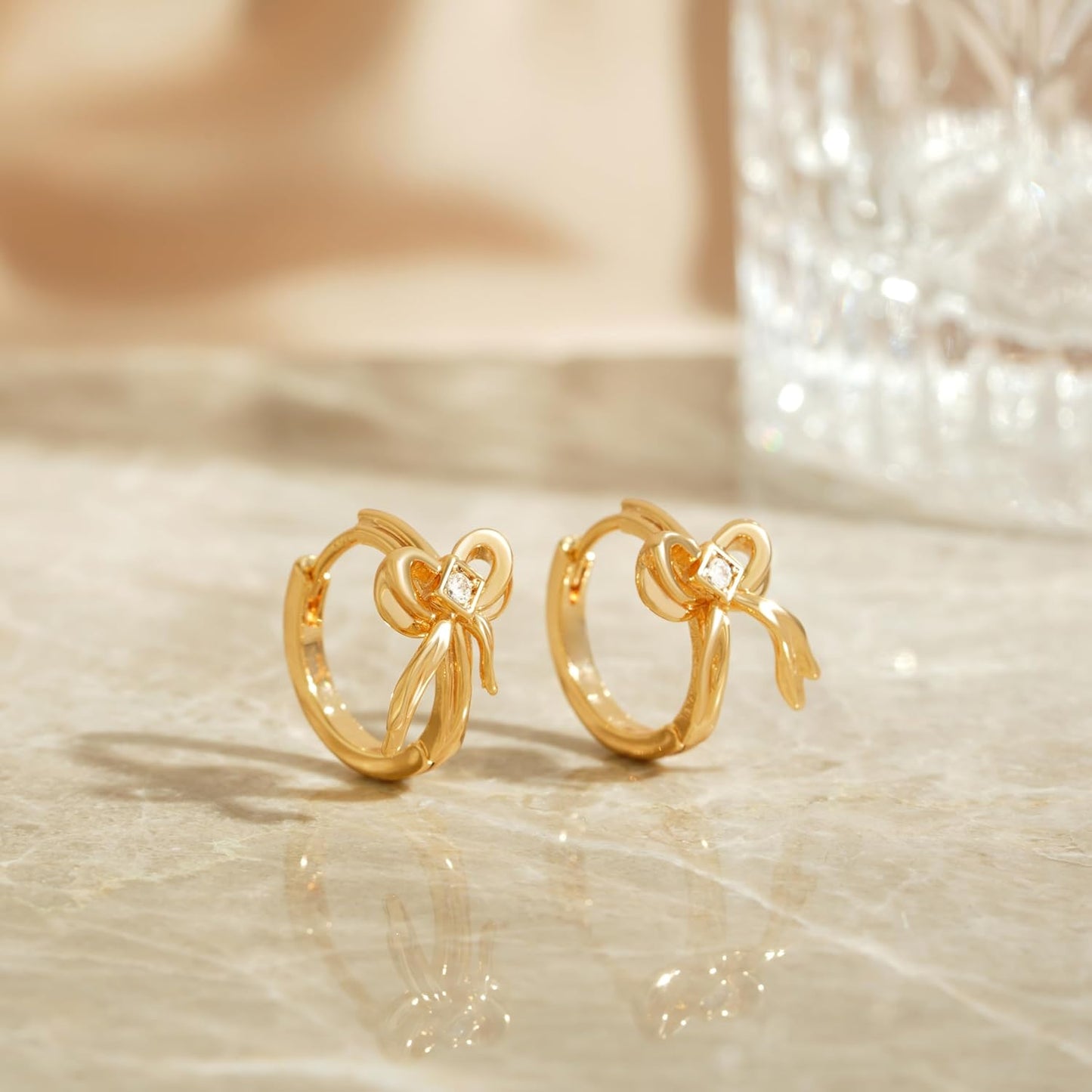 Cubic Zirconia Huggie Earrings 14k Gold Plated Tiny Earrings Small Huggie Hoop Earrings Simple Lightweight Hoops Gift for Women