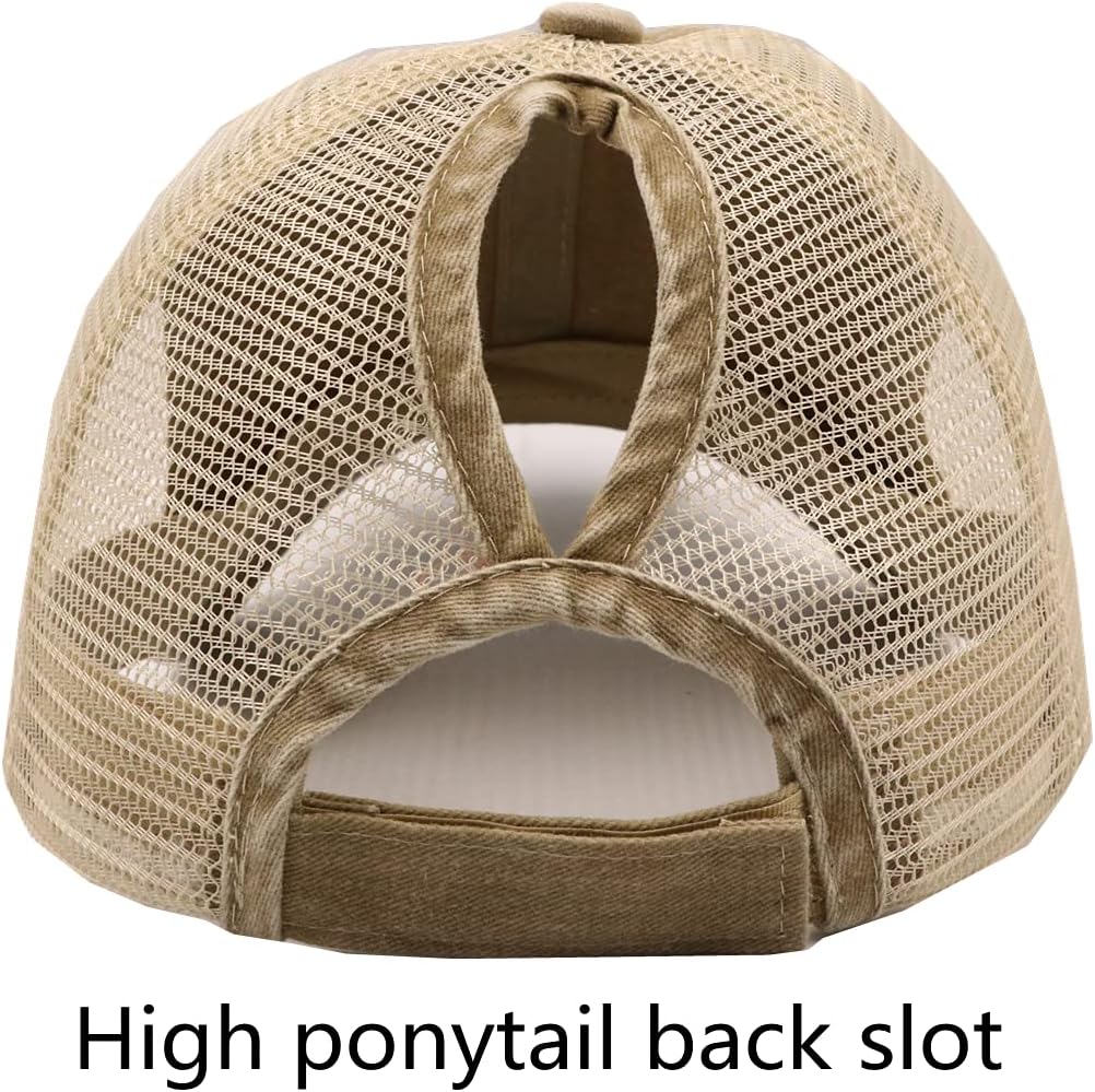Womens Pony Hat High Ponytail Baseball Cap Girls Messy Bun Caps  Hair Day Adjustable Dad Hat