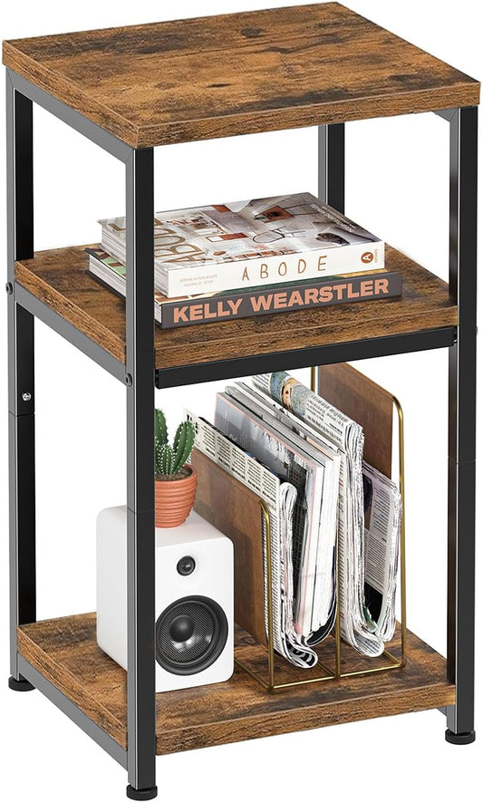 3 Tier End Table, Side Table Sofa Couch Table for Living Room, Night Stand Storage Shelf