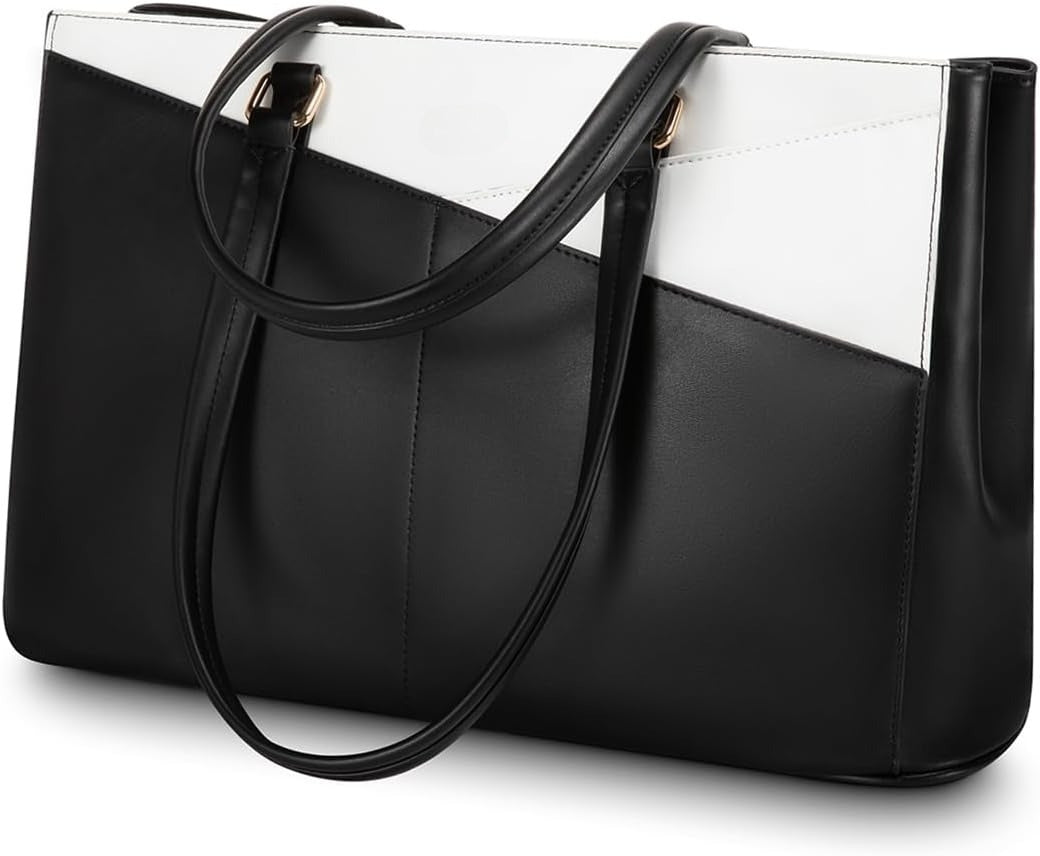 Laptop Tote Bag for Women 15.6 Inch Waterproof Leather Computer Bags Business Office Work Briefcase