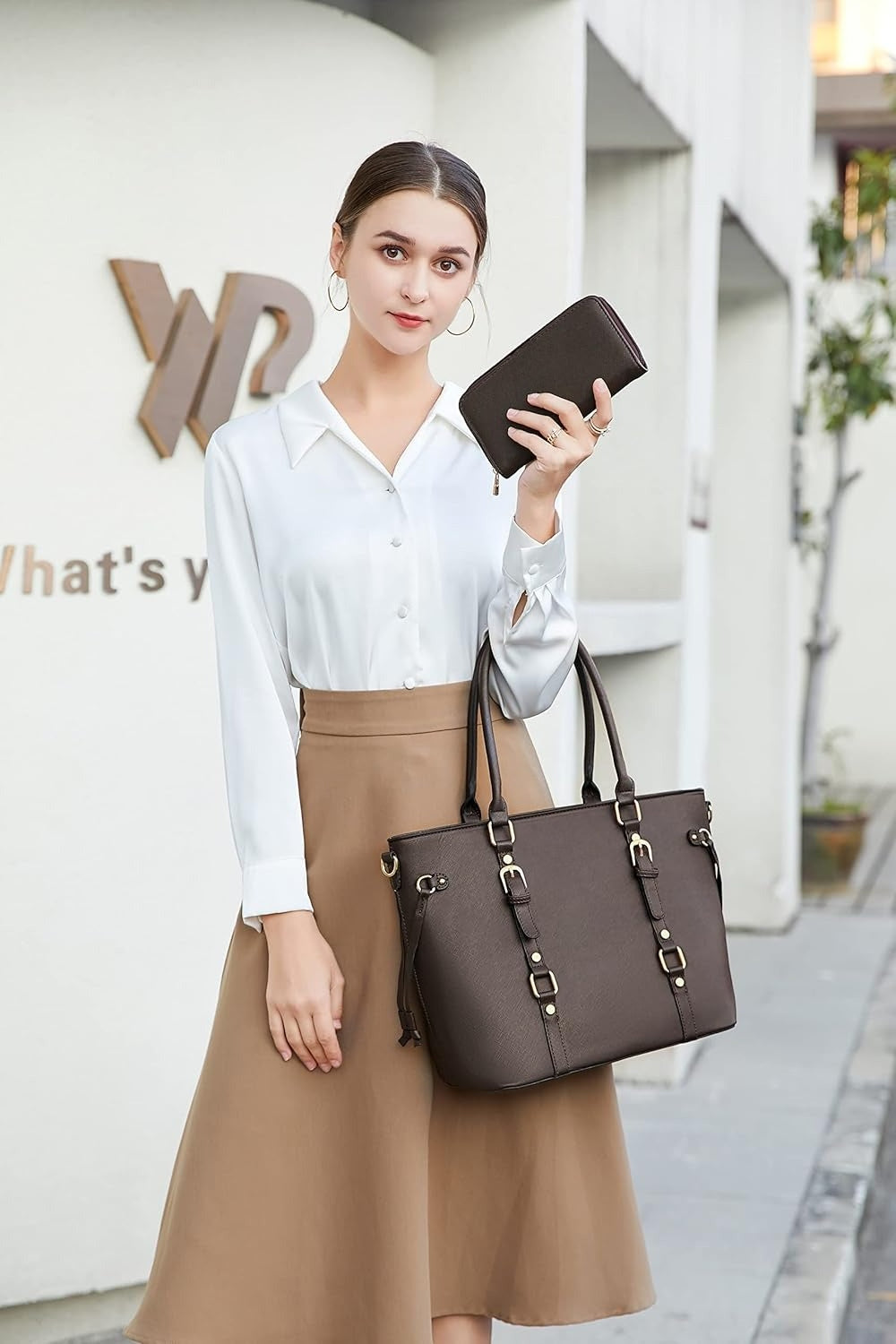 West 3PCS Purses for Women Tote Bag and Wallet Set Shoulder Satchel Handbags