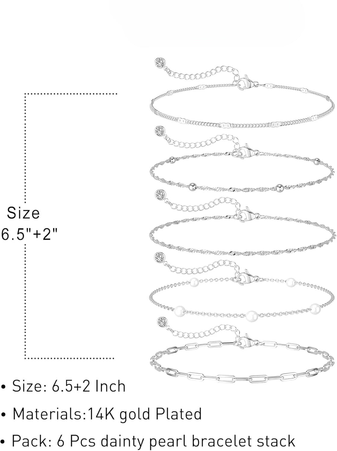 Gold Bracelets for Women, 14K Dainty Gold Plated Stackable Bracelets for Women Trendy Waterproof CZ Tennis Bracelet Set