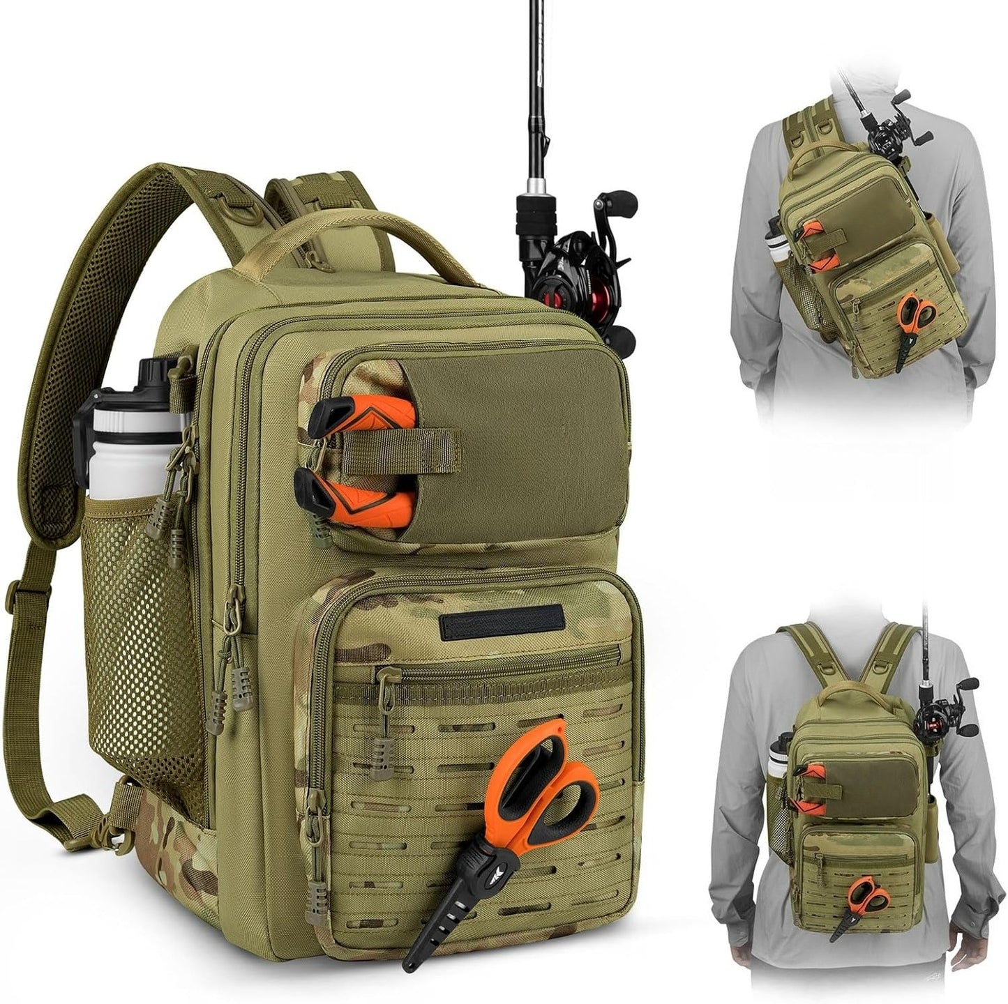 Tactical Sling Tackle Bag-Lightweight Fishing Backpack Storge Fishing Gear and Equipment,Gift for Men