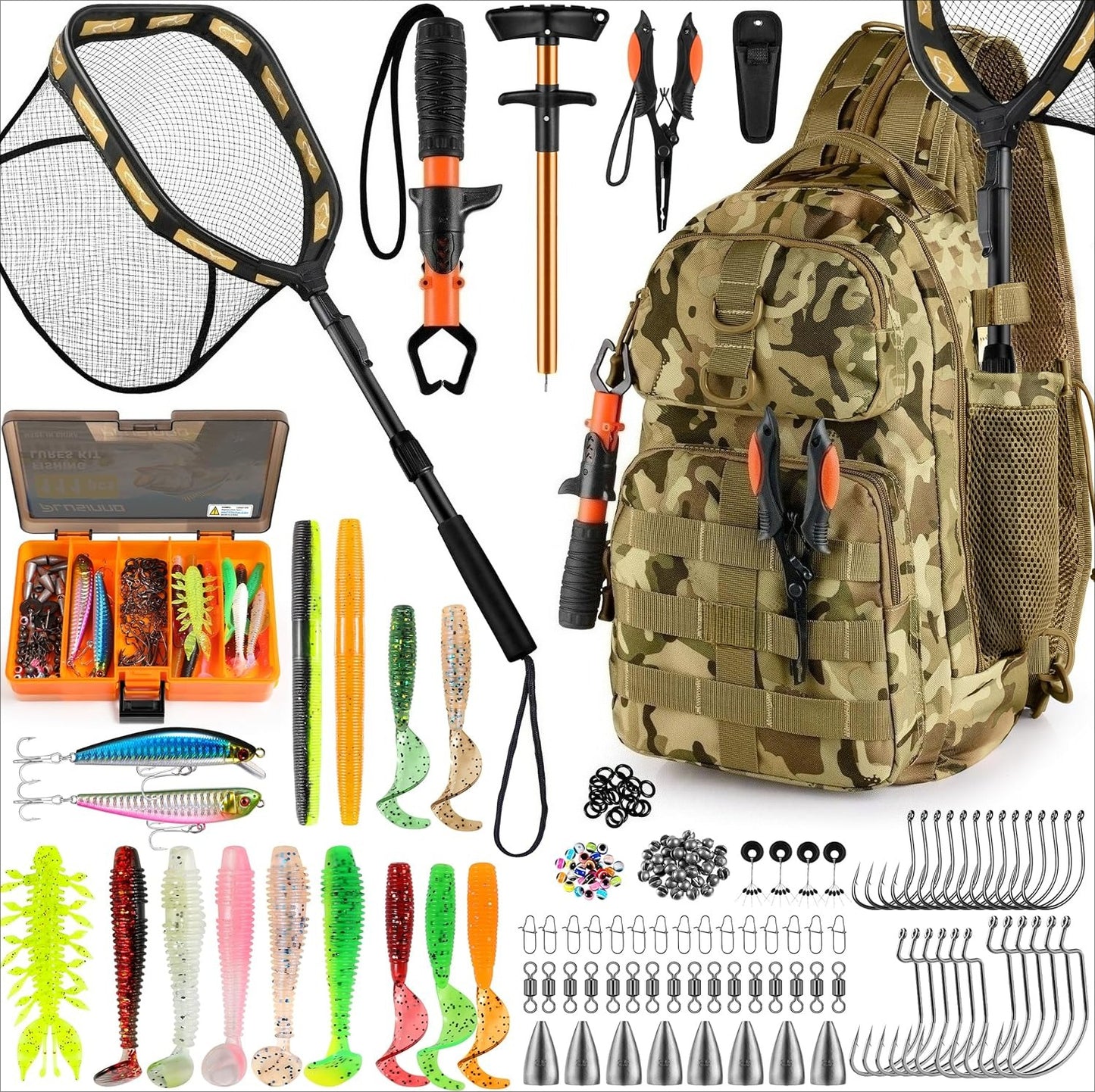Fishing Backpack Tackle Boxes, Waterproof Tackle Bag For Fishing Gear With Rod Holder