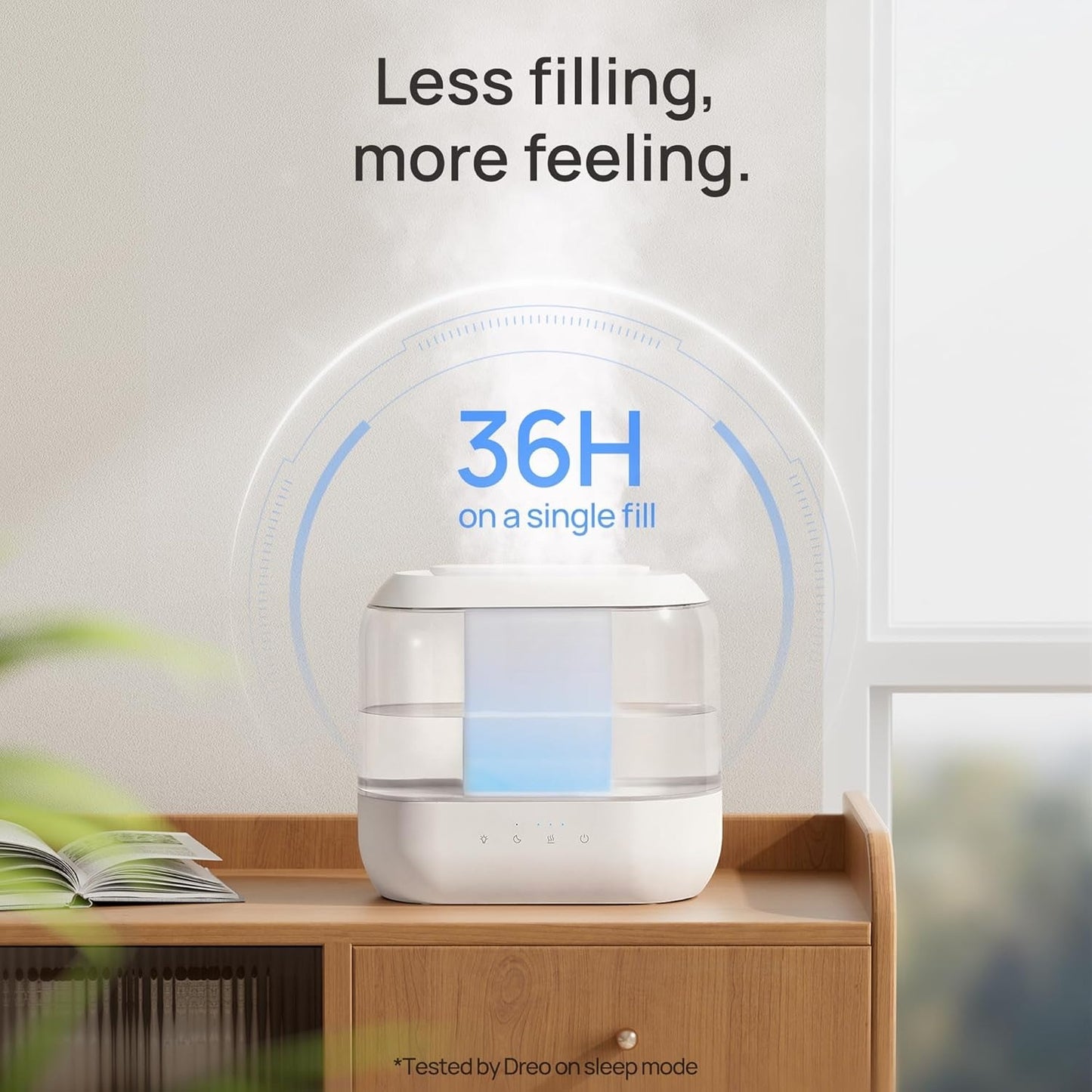 OMOMMD Humidifiers for Bedroom, 4L Top Fill for Large Room, 36H Runtime, 28 dB Quiet Supersized Cool Mist Air Humidifier for Baby Nursery, Plants, Indoor, Night Light, Easy to Clean & Fill, White