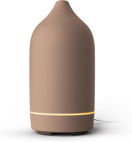 OMOMMD Stone Diffuser, Ceramic Ultrasonic Essential Oil Diffuser for Aromatherapy | Ceramic Diffuser, Diffusers for Home, Oil Diffuser, Room Decor | Suede, 90ml Capacity