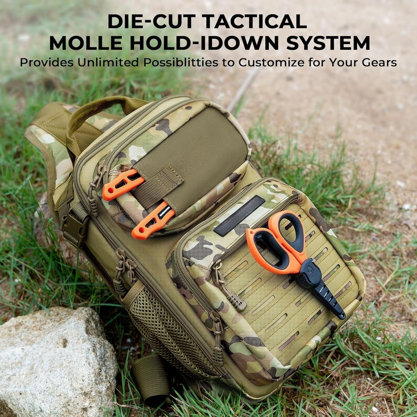 Tactical Sling Tackle Bag-Lightweight Fishing Backpack Storge Fishing Gear and Equipment,Gift for Men