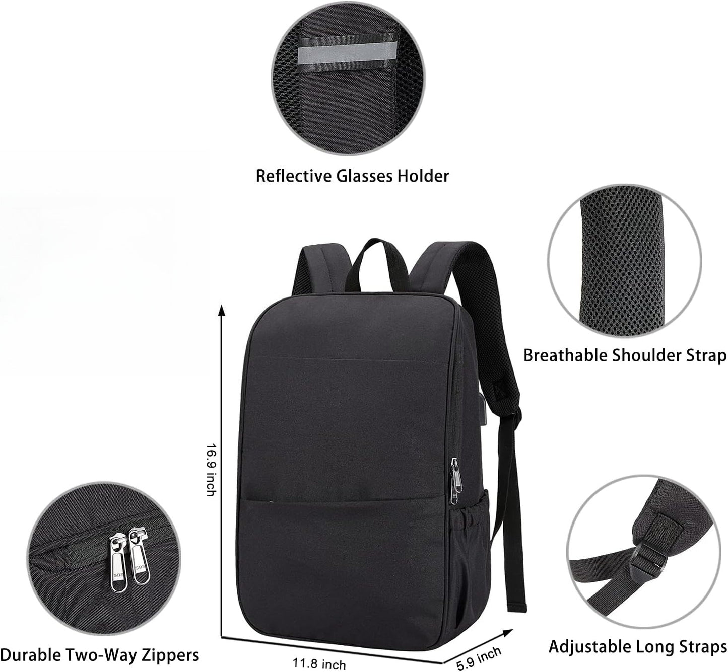 Deep Storage Laptop Backpack with USB Charging Port[Water Resistant]  15 Inch Laptop