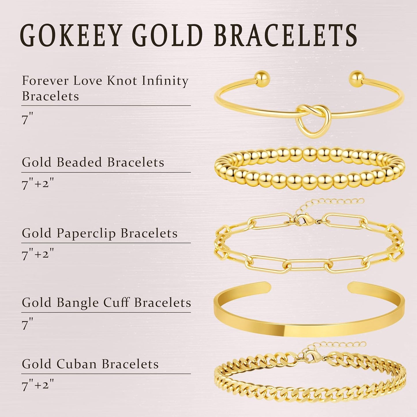 Gold Bracelets for Women Non Tarnish, 14K Gold Plated Chunky Cuff Bracelet Gold Bangles Bracelet for Women Trendy