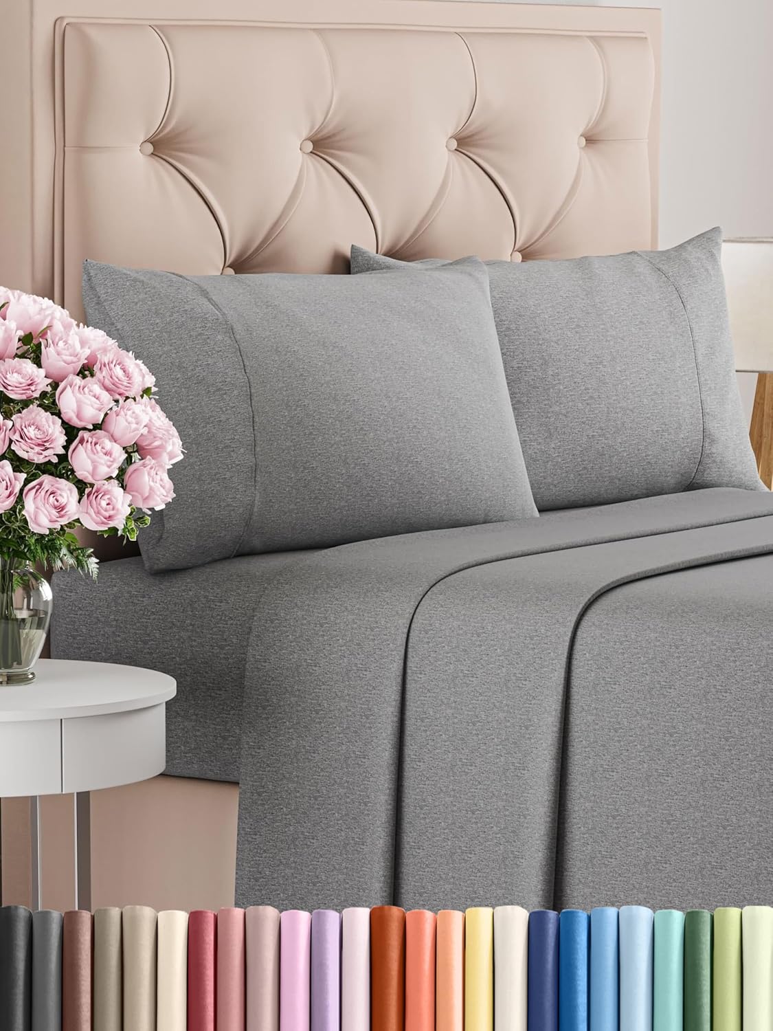 Queen Size 4 count Sheet Set - Comfy Breathable & Cooling Bed  Deep Pockets, Easy Secure Fit