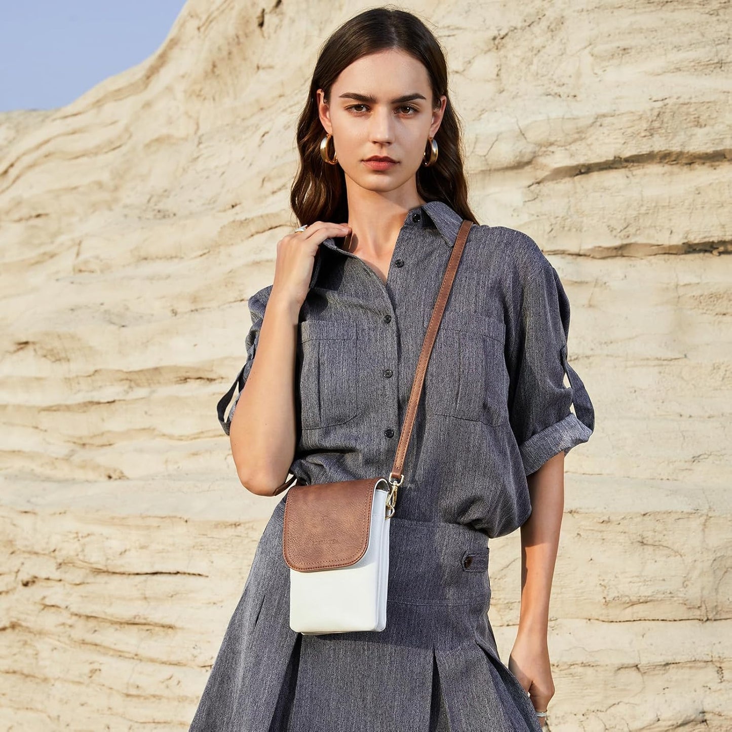 Vegan Leather Small Crossbody Bags for Women Designer Cell Phone Bag Wallet Purses Adjustable Strap