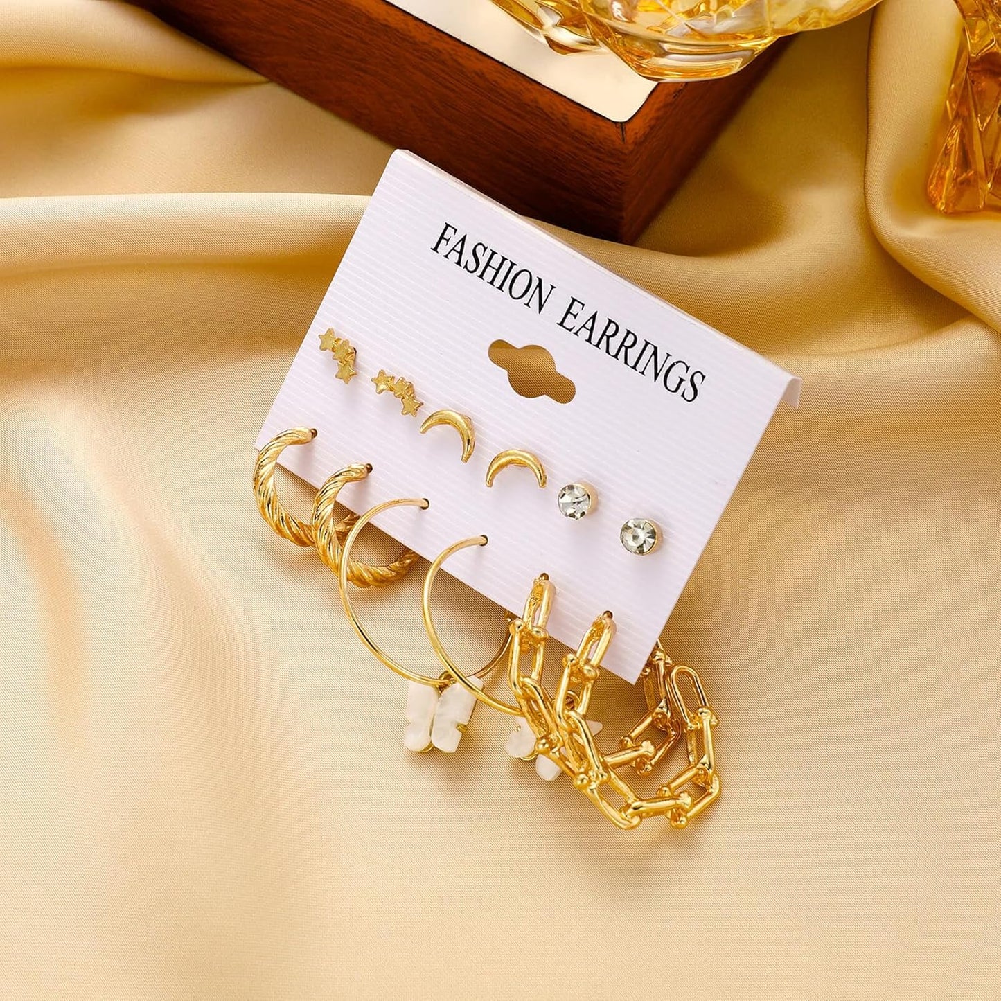 Gold Hoop Earrings Set for Women, 12 Pairs Large/Big Thin Thick Gold Hoops Earrings Loop Pack for Jewelry Gift 40mm/50mm