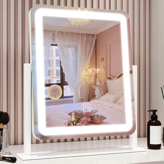 LED Makeup Mirror, Lighted Makeup Mirror with Lights, Smart Touch Control Dimmable 3 Modes Light