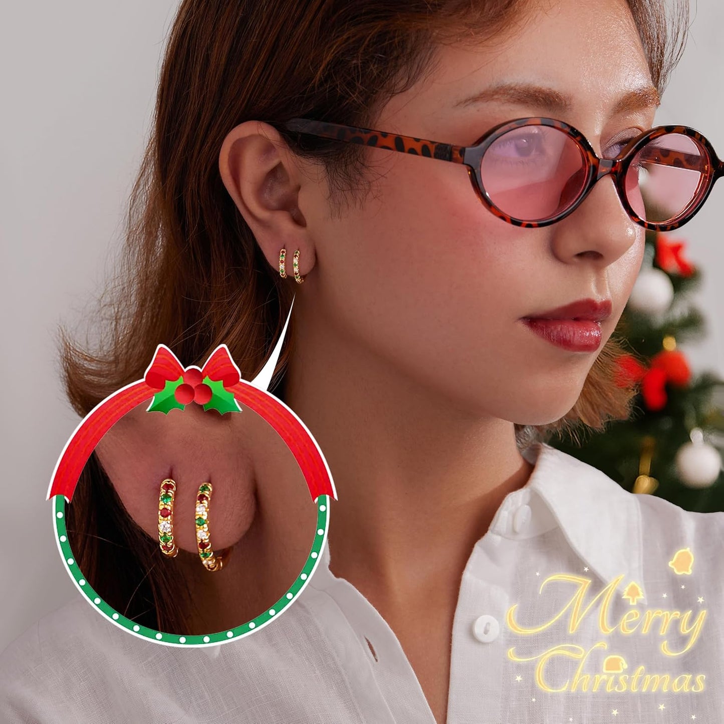 Small Gold Huggie Hoop Earrings Set for Women Men Hypoallergenic 14K Plated Stack Cartilage Earrings, Multiple Piercing