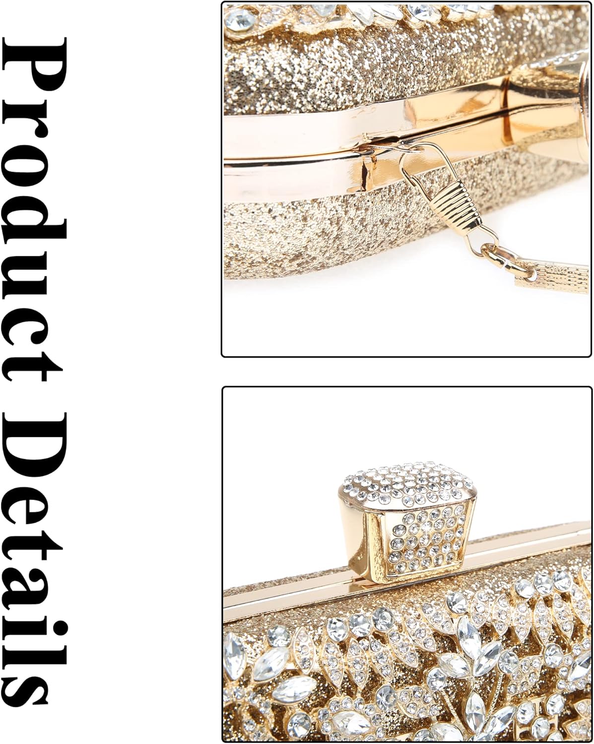 Sparkly Rhinestone Crystal Clutch Bag Glitter Sequin Bridal Purse Evening Handbag for Wedding Party Prom
