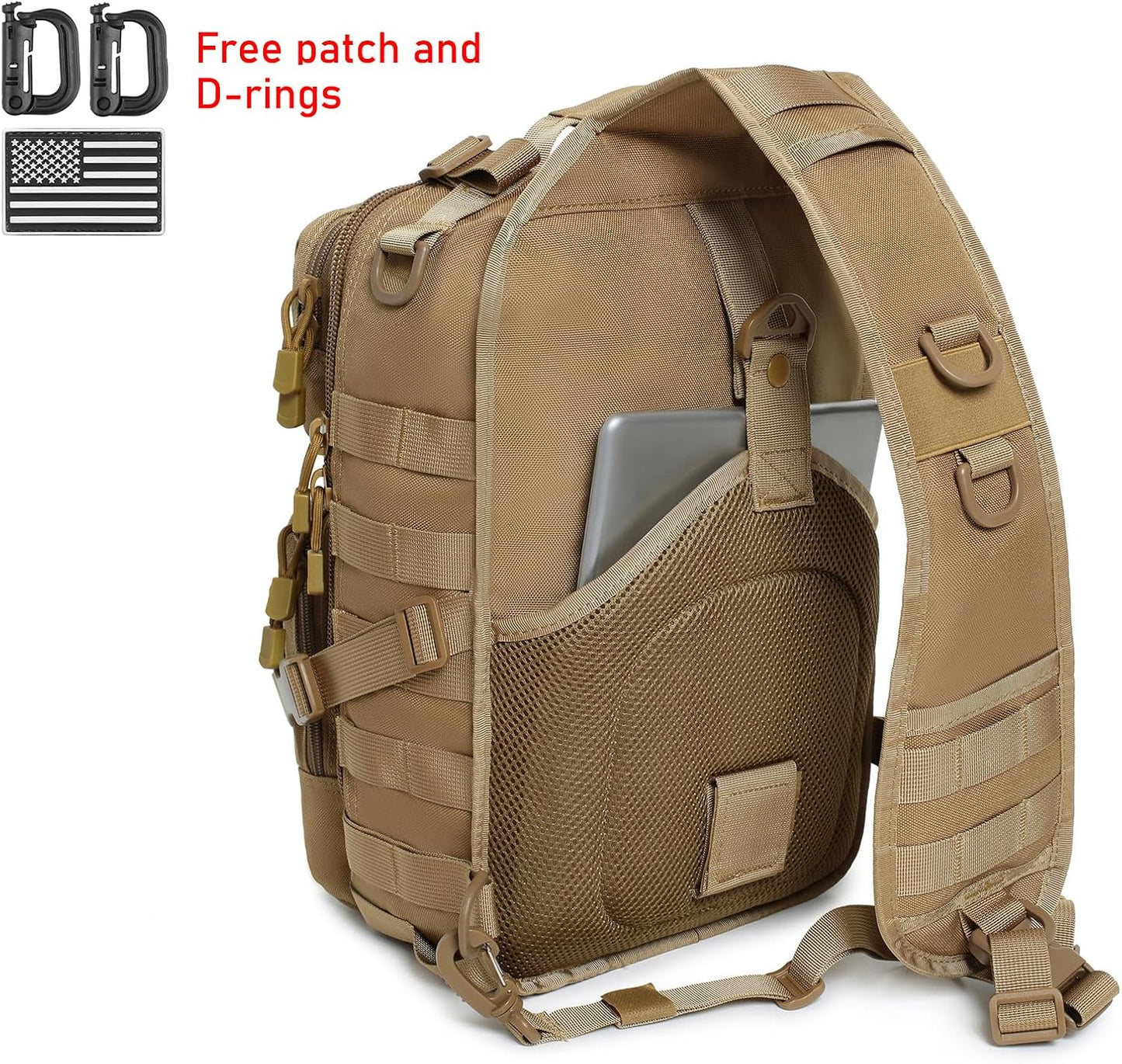 Tactical Sling Bag Backpack Military Rover Shoulder Sling Pack EDC Molle Assault Range Bag