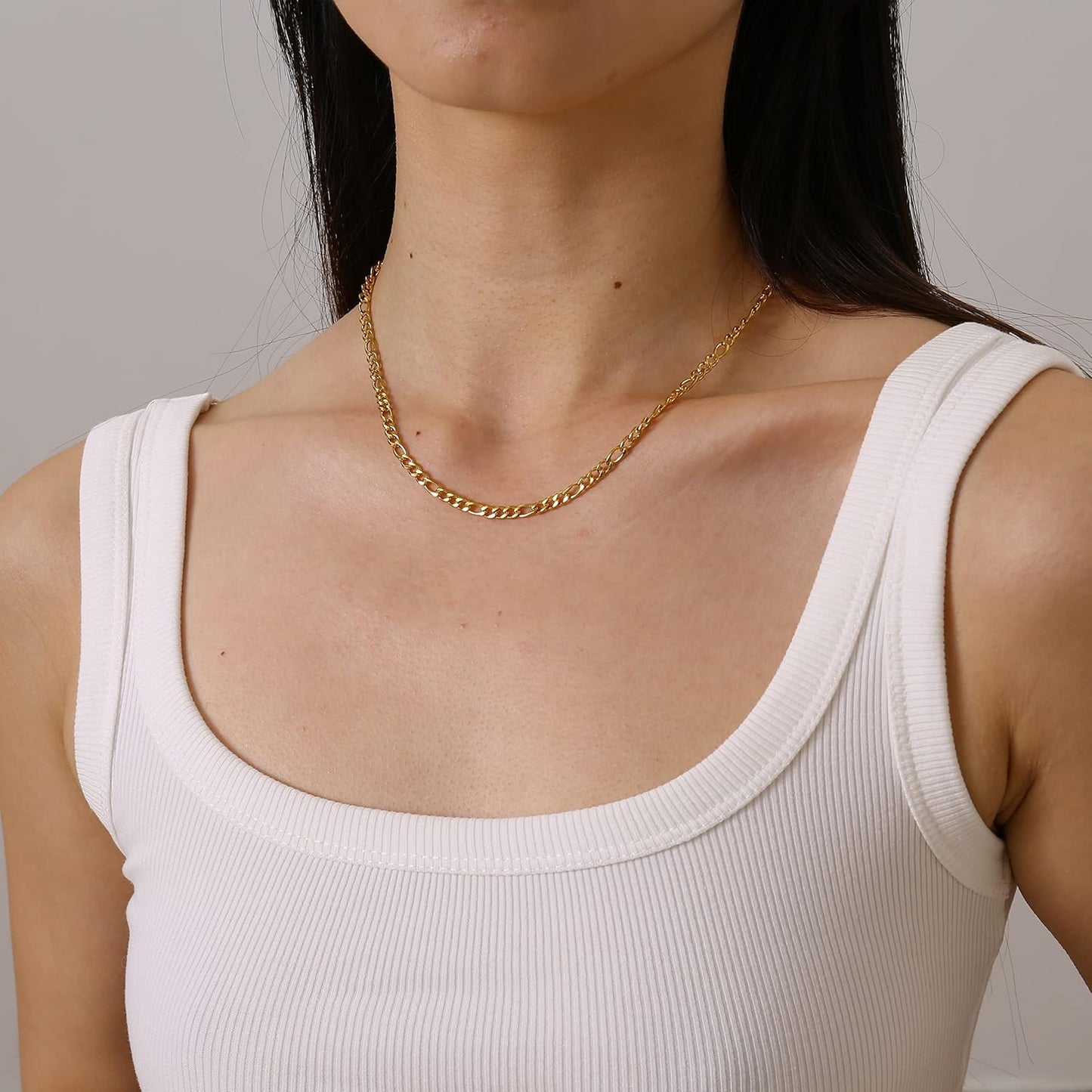 Dainty Gold Chain Necklace For Women - 18K Gold Plated Coin Disc Choker With Beaded & Paper Clip Layered Chain, Everyday Jewelry Gift