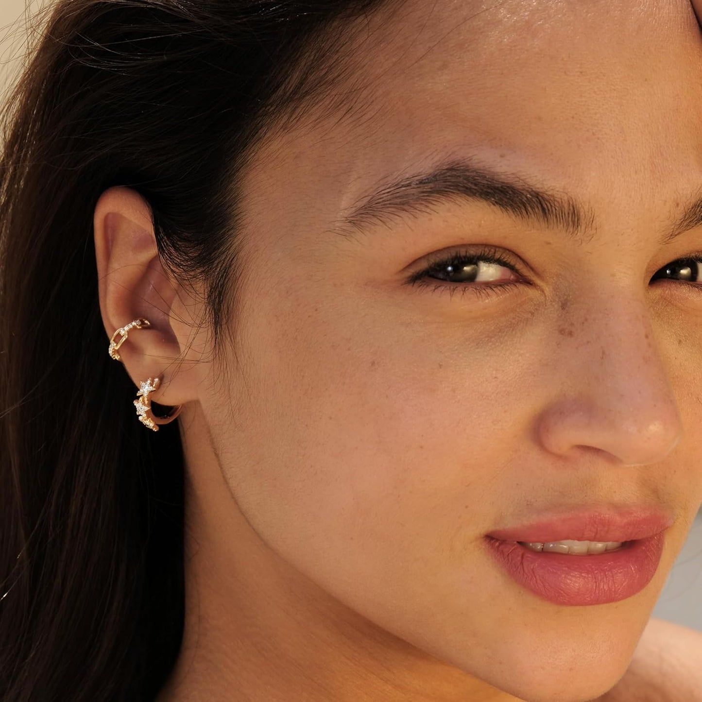 Cubic Zirconia Huggie Earrings 14k Gold Plated Tiny Earrings Small Huggie Hoop Earrings Simple Lightweight Hoops Gift for Women