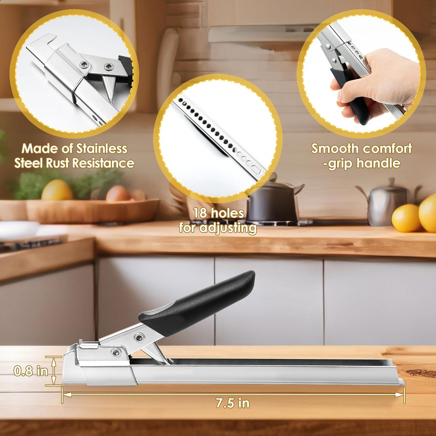 Dreyoo 2 Pack Adjustable Jar Can Opener, Multifunctional Stainless Steel Can Opener with Jar Grippe