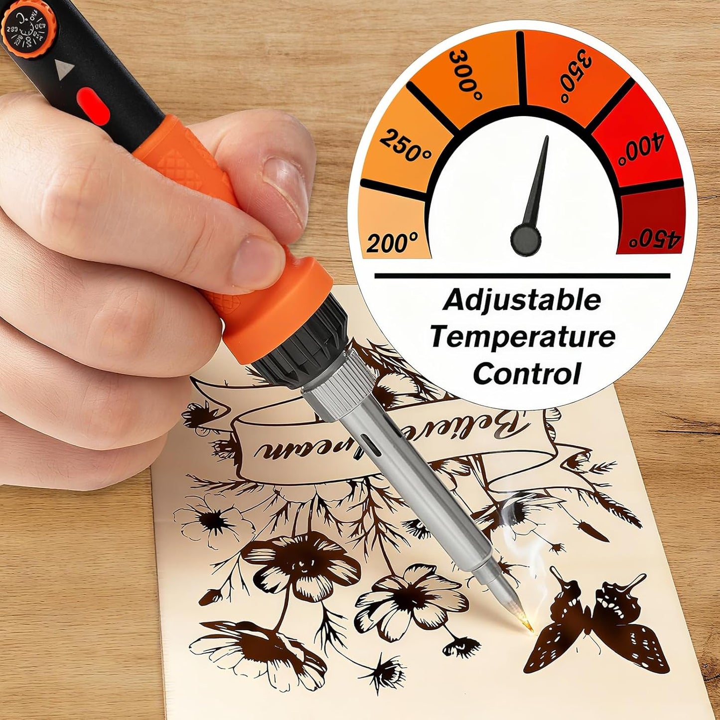 OMOMMD Wood Burning Kit - 81Pcs All-in-One Wood Burning Tool Pen Adjustable Temperature Wood Burner Kit Crafts Gifts for Adults & Teens, Woodburning Kits for Beginner Pyrography