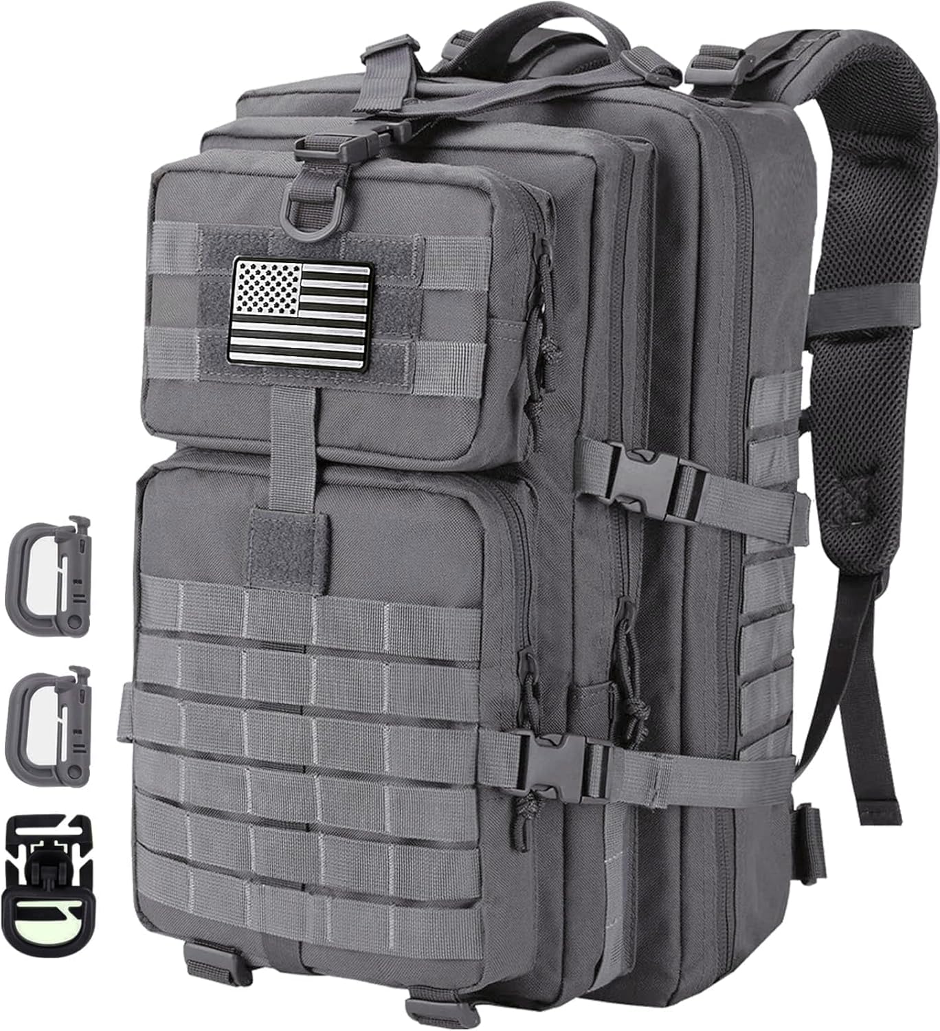 MOLLE Assault Pack, Tactical Backpack Military Army Camping Rucksack, 3-Day Pack Trip, D-Rings