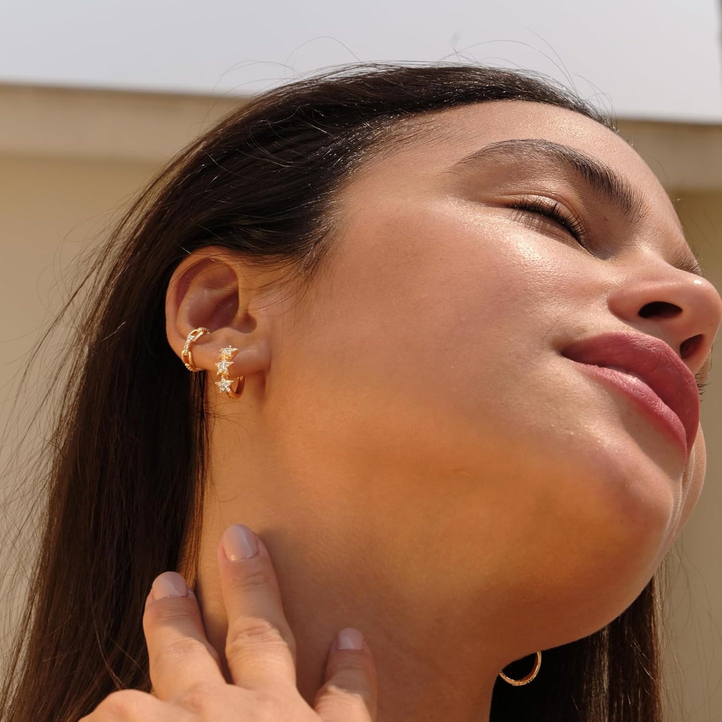 Cubic Zirconia Huggie Earrings 14k Gold Plated Tiny Earrings Small Huggie Hoop Earrings Simple Lightweight Hoops Gift for Women