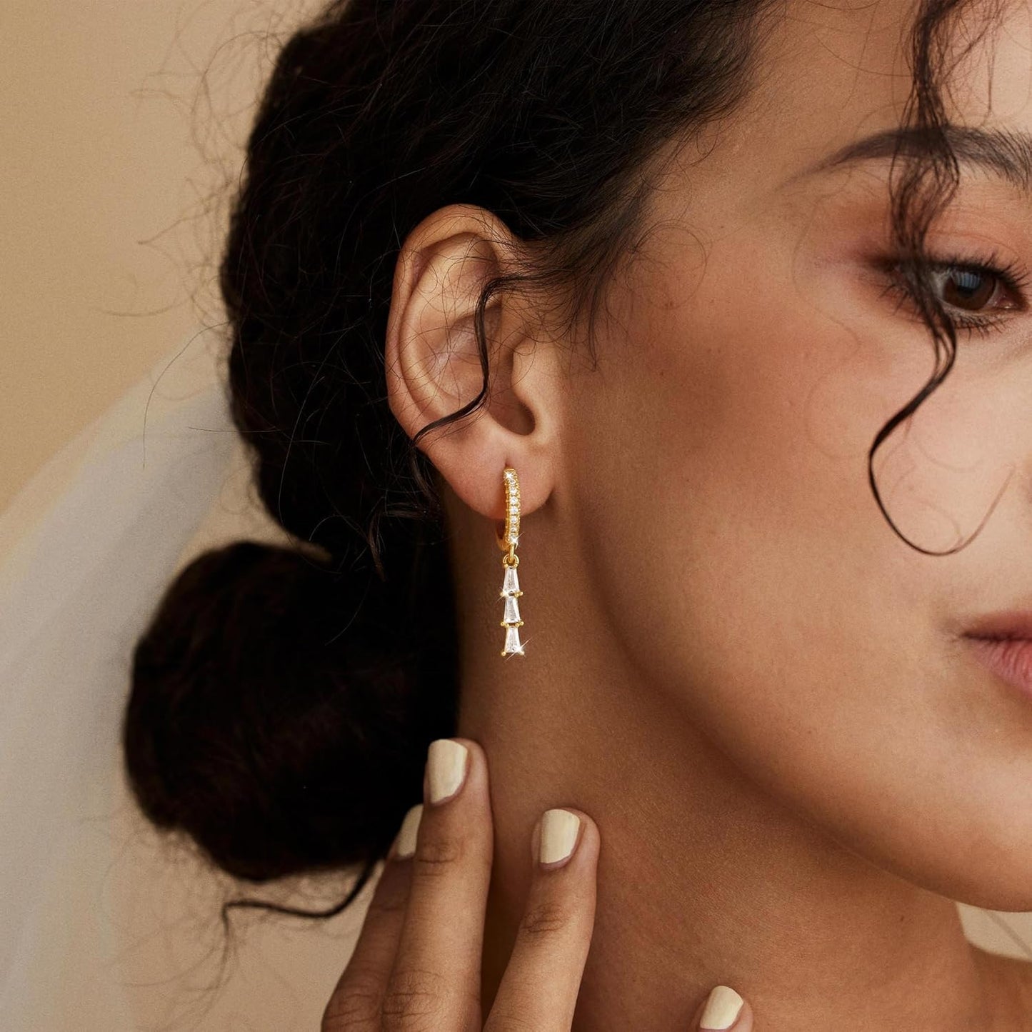 Dangle Earrings for Women 14K Gold Plated Dangly Dangling Earrings Dainty Trendy Drop Hypoallergenic Square