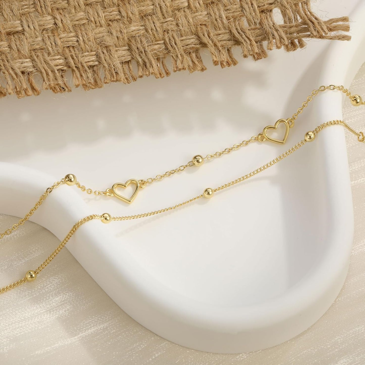 Gold Bracelets for Women Trendy 14K Gold Plated Bracelet for Women Non Tarnish Dainty Stackable Layered