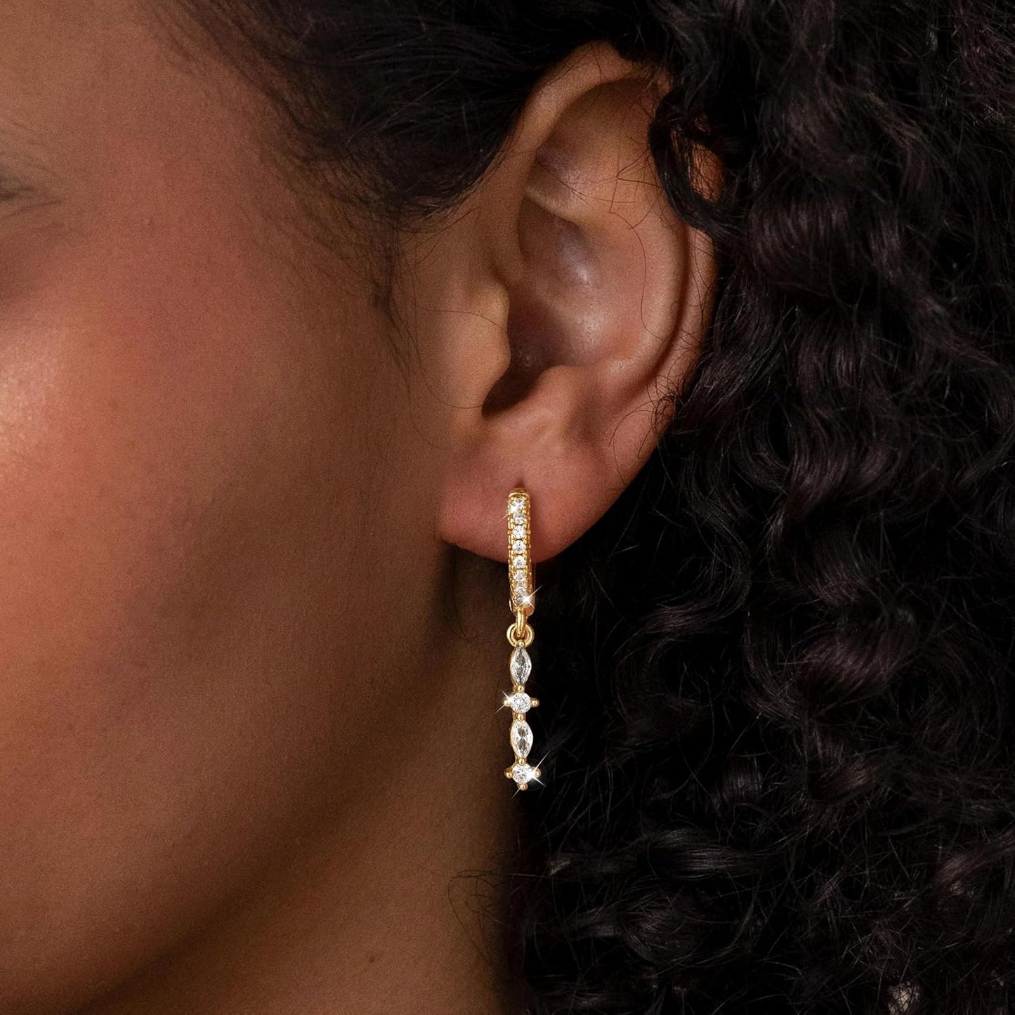 Dangle Earrings for Women 14K Gold Plated Dangly Dangling Earrings Dainty Trendy Drop Hypoallergenic Square