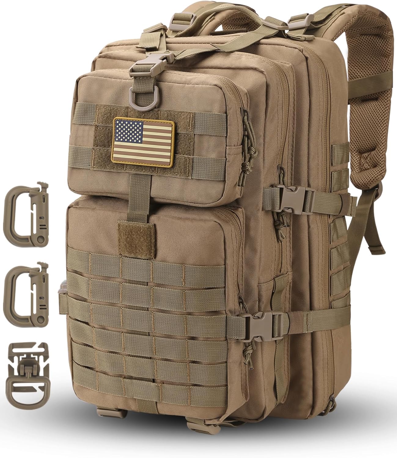 MOLLE Assault Pack, Tactical Backpack Military Army Camping Rucksack, 3-Day Pack Trip, D-Rings