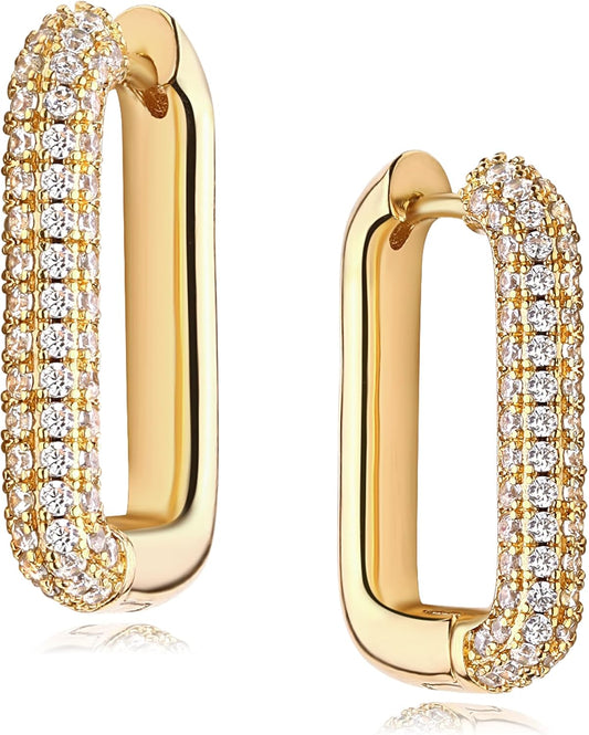 Cubic Zirconia Huggie Earrings 14k Gold Plated Tiny Earrings Small Huggie Hoop Earrings Simple Lightweight Hoops Gift for Women
