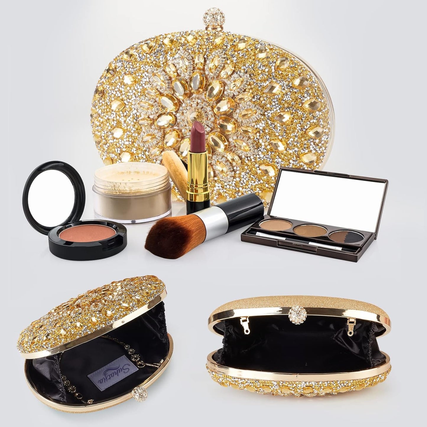 Rhinestone Evening Clutch Purses Evening Weddings,Party Purses Crystal Diamond Glitter Sparkly Handbag