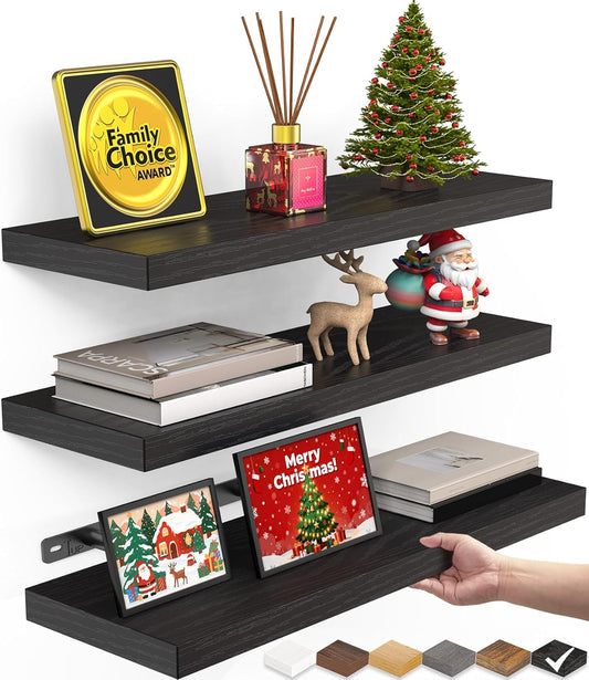 Floating Shelves for Wall, Wall Mounted Rustic Wood Shelves Books/Storage/Room Decor