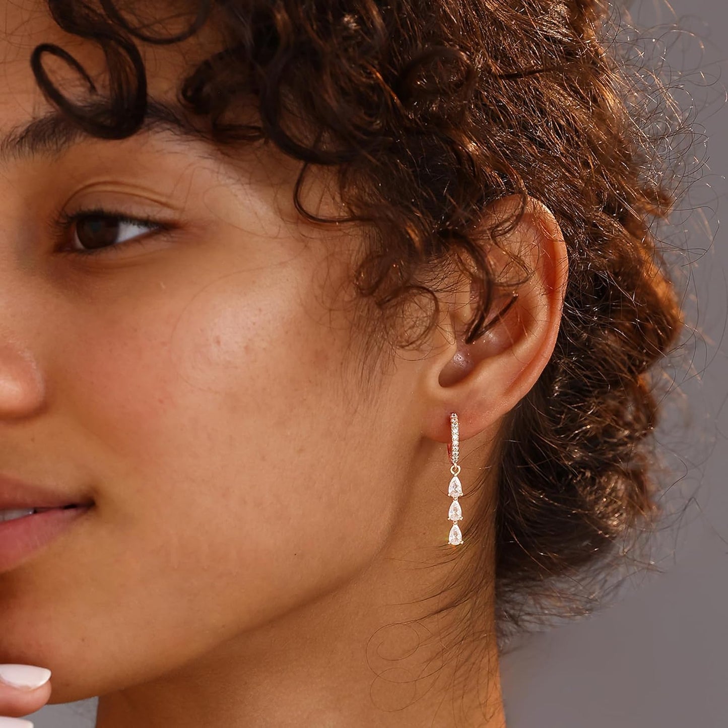 14K Gold Plated Butterfly Dangle Earrings for Women - Dainty, Trendy, CZ Drop Earrings - Simple Long Dangling Jewelry