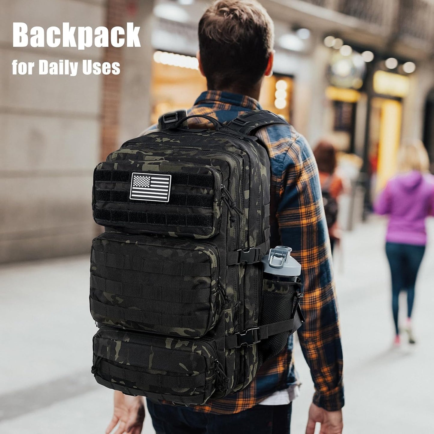 Military Tactical Backpack 50L  Molle Army Bug Out Bag Water Resistant and Heavy Duty Hiking