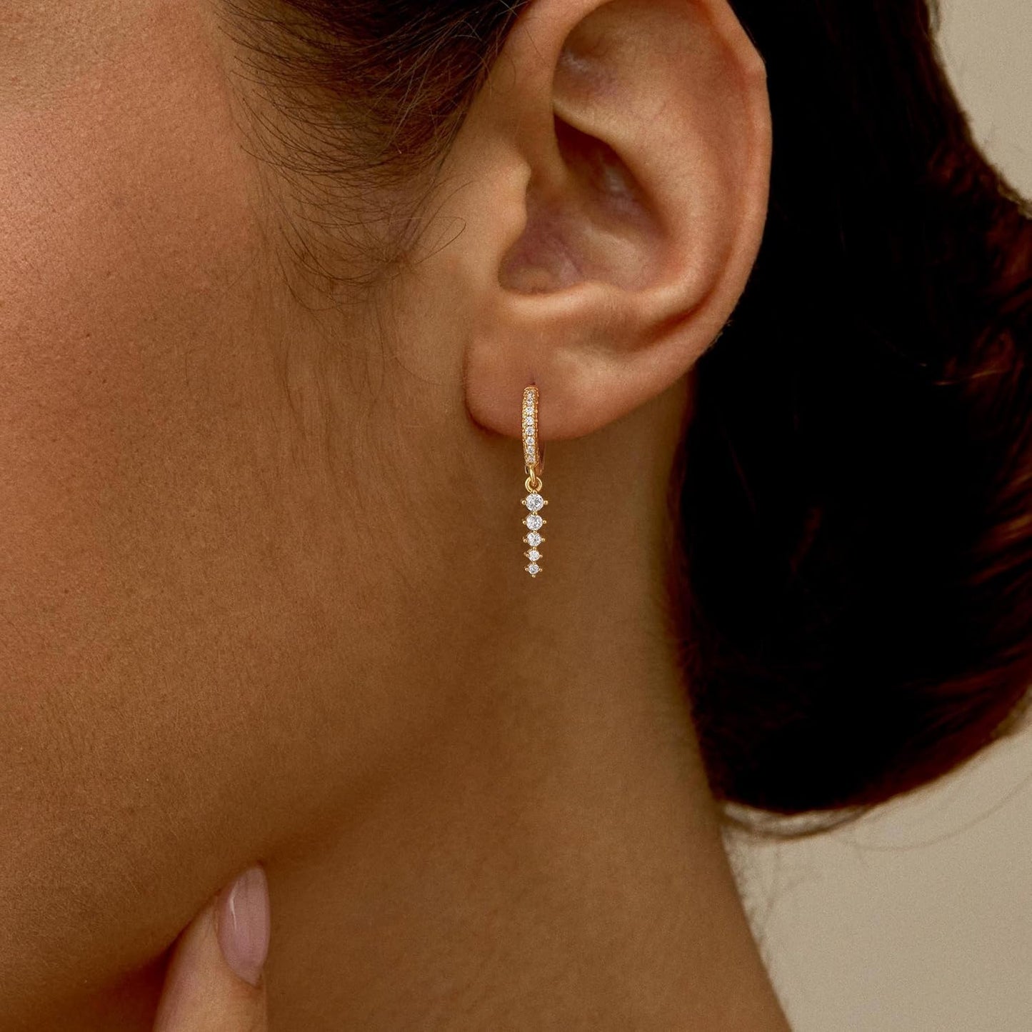 Dangle Earrings for Women 14K Gold Plated Dangly Dangling Earrings Dainty Trendy Drop Hypoallergenic Square