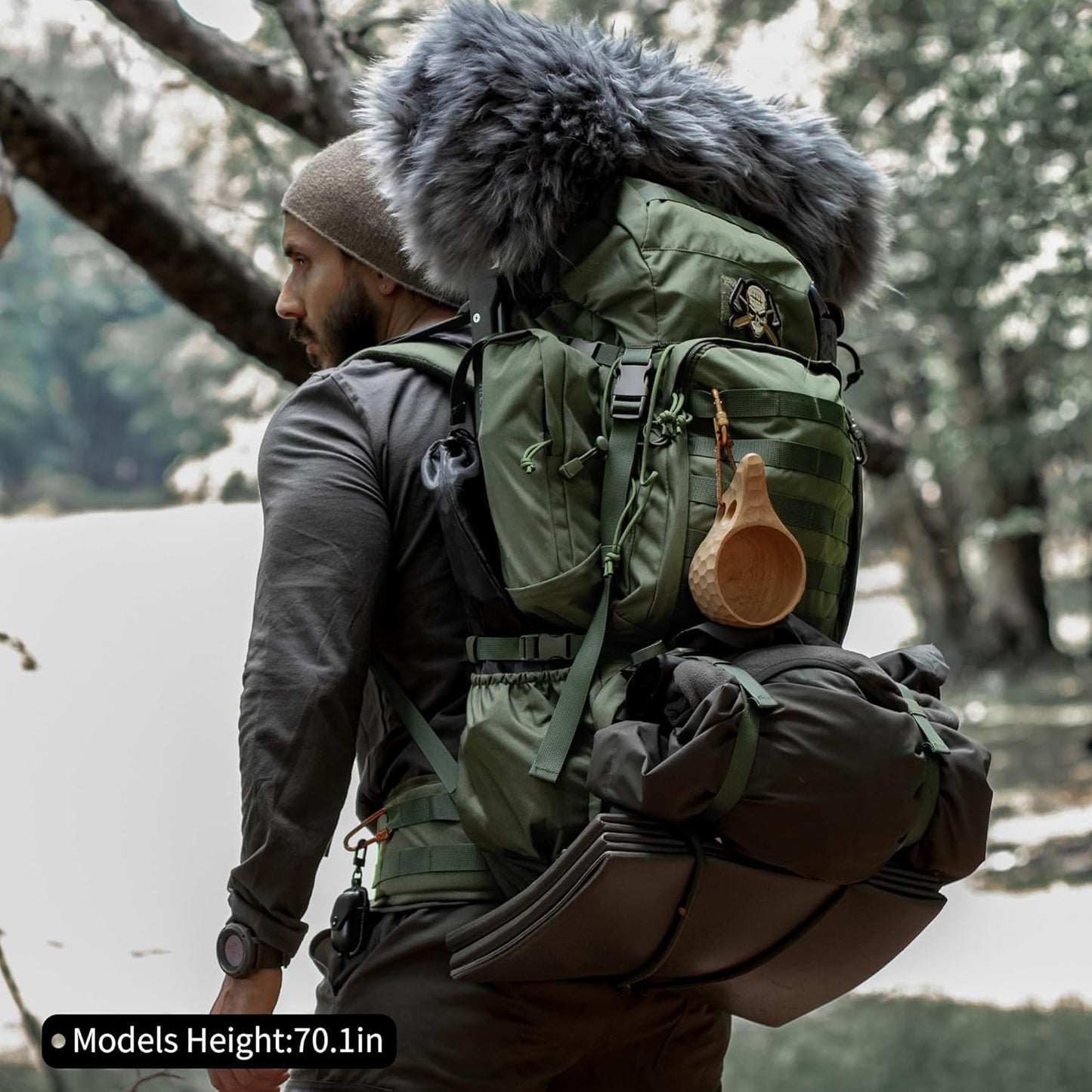 60L Military Internal Frame Backpack for Hiking,Camping,Hunting,Rucksack Backpack with Rain Cover