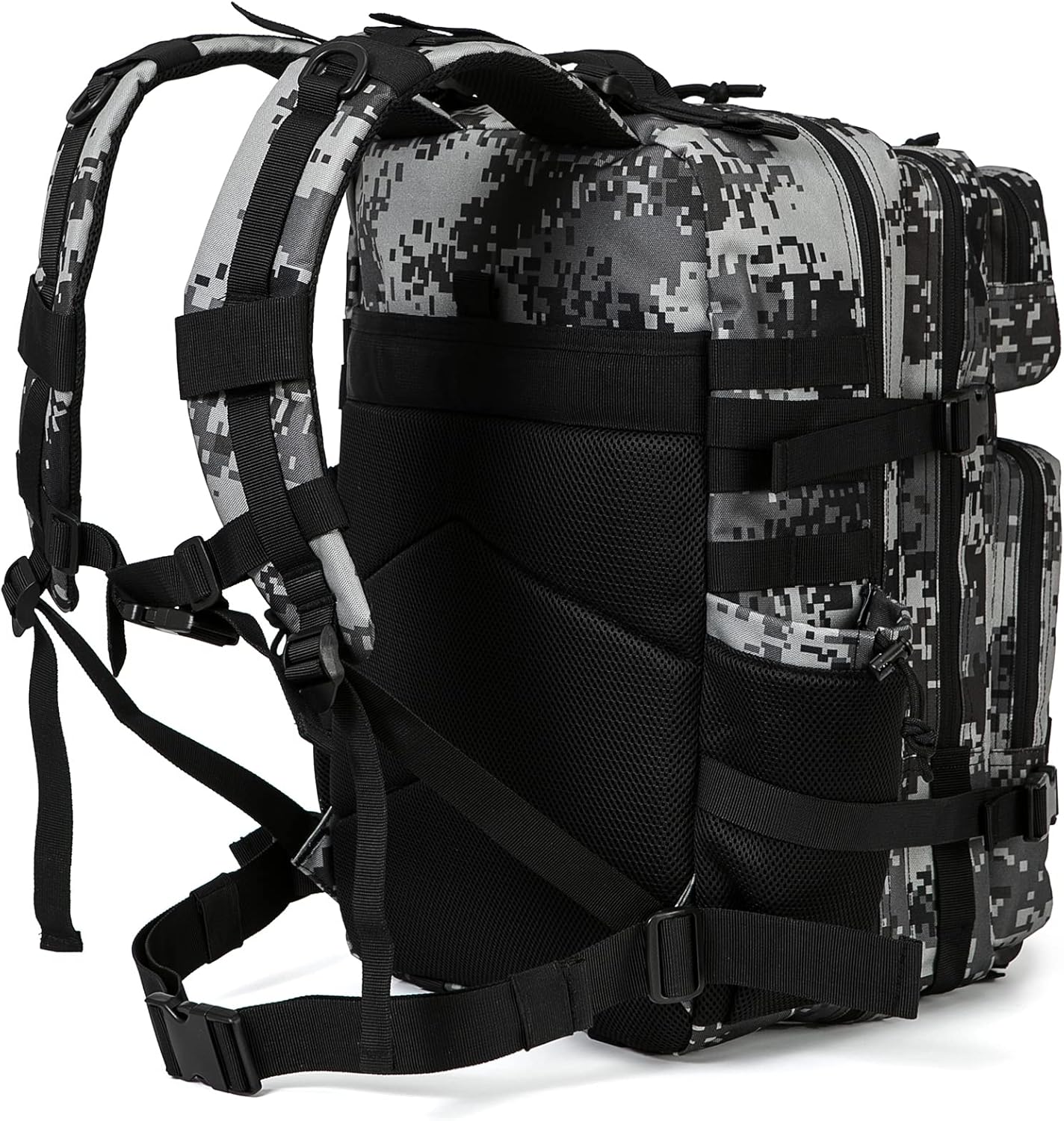 45L Military Tactical Backpack For Men Molle  Out Bag Hiking Rucksack With Bottle Holder