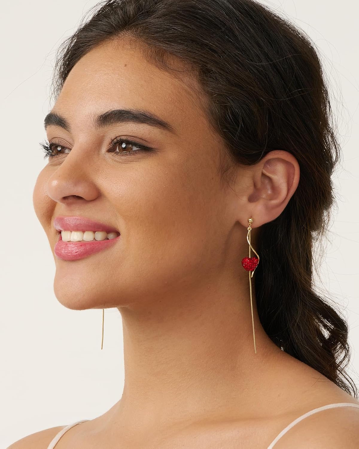 Dangle Earrings for Women- 14K Gold Plated Butterfly Heart Star Hoop Chain Tassel Design Long Dangle Earrings