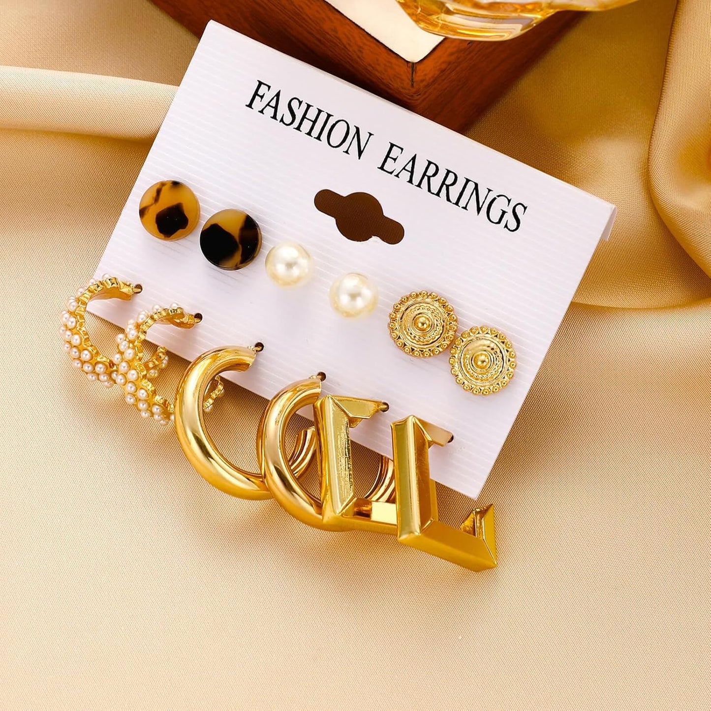 Gold Hoop Earrings Set for Women, 12 Pairs Large/Big Thin Thick Gold Hoops Earrings Loop Pack for Jewelry Gift 40mm/50mm