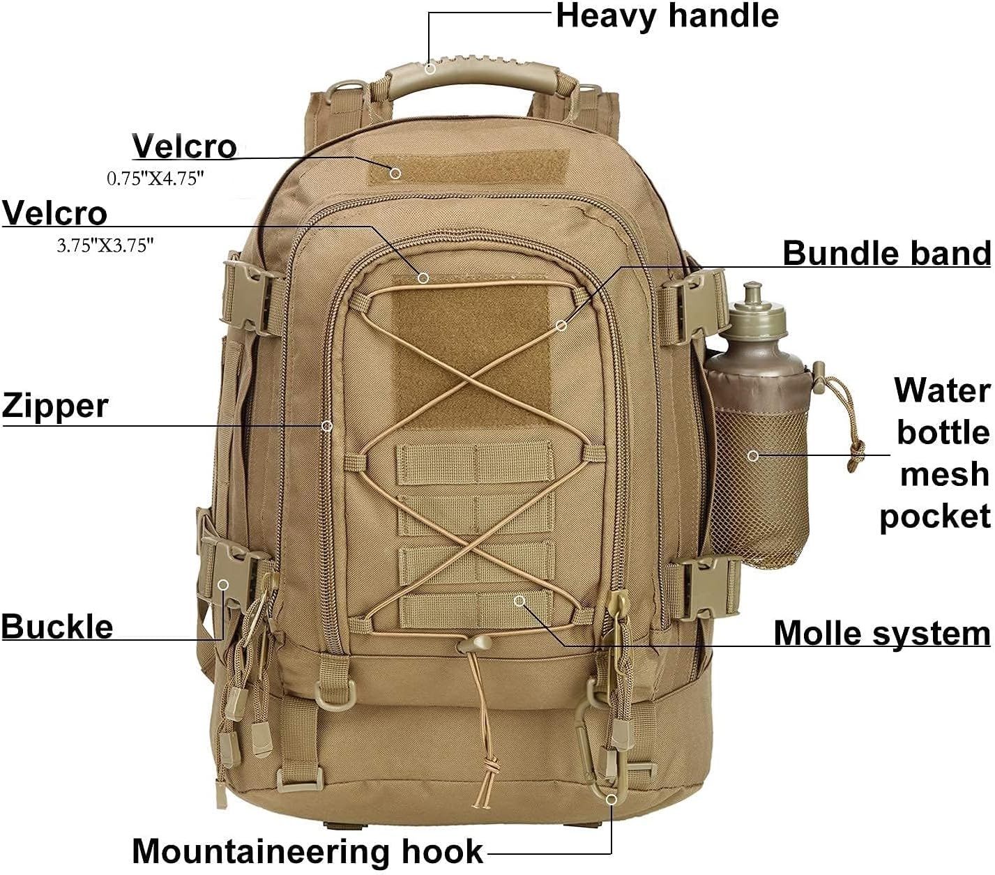 Tactical Backpack Military Army Daypack - Assault Pack for Men Molle Backpacks Bug Out Bag