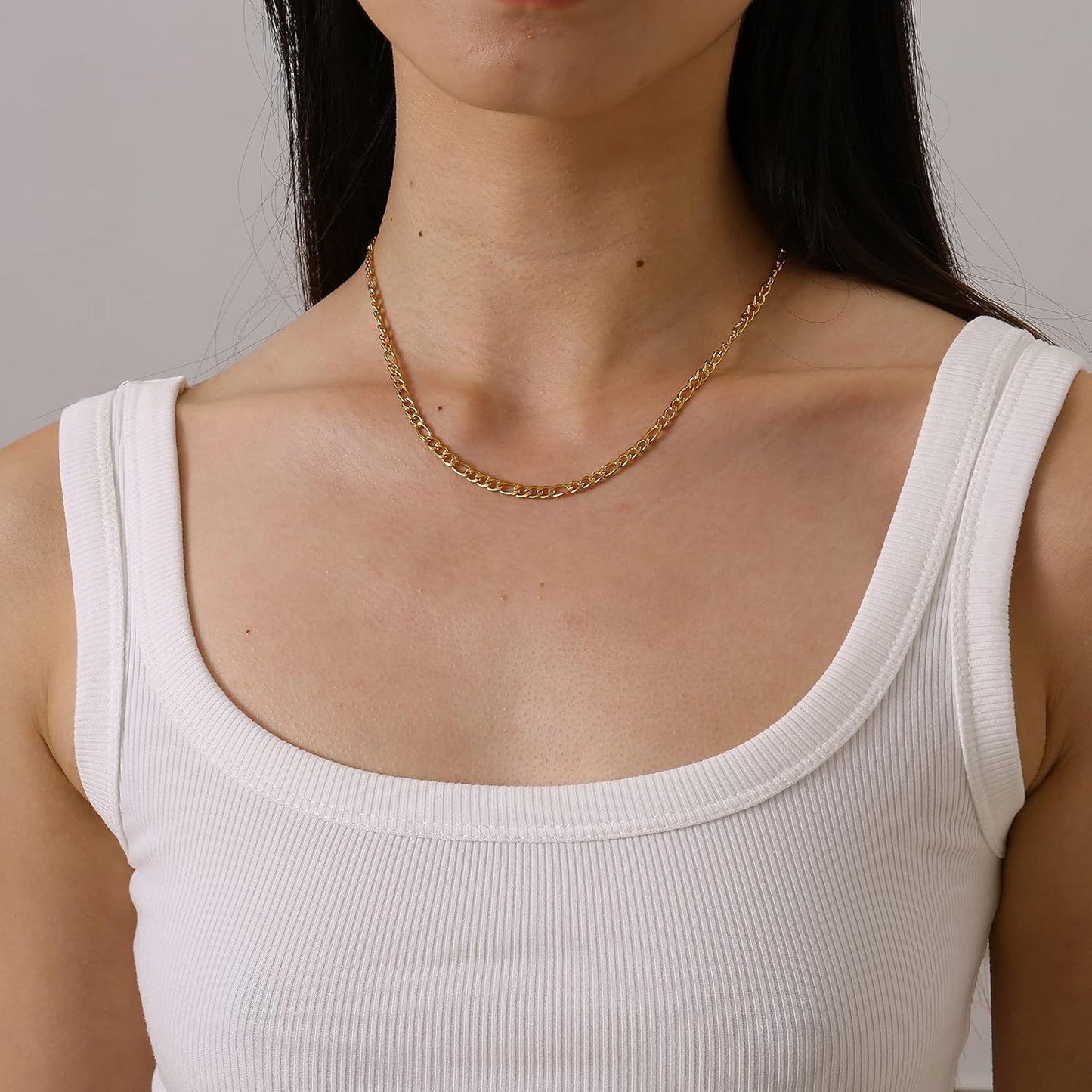 Dainty Gold Chain Necklace For Women - 18K Gold Plated Coin Disc Choker With Beaded & Paper Clip Layered Chain, Everyday Jewelry Gift