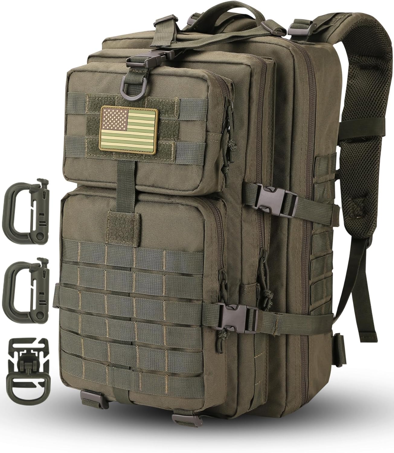 MOLLE Assault Pack, Tactical Backpack Military Army Camping Rucksack, 3-Day Pack Trip, D-Rings