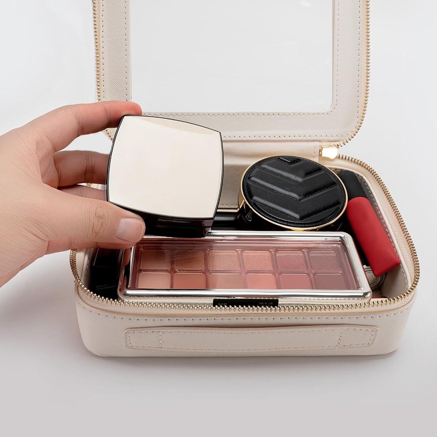 Clear Makeup Bag Organizer, Travel Toiletry Bag Cosmetic Case for Women, Portable Make Up Skincare Pouch Bag