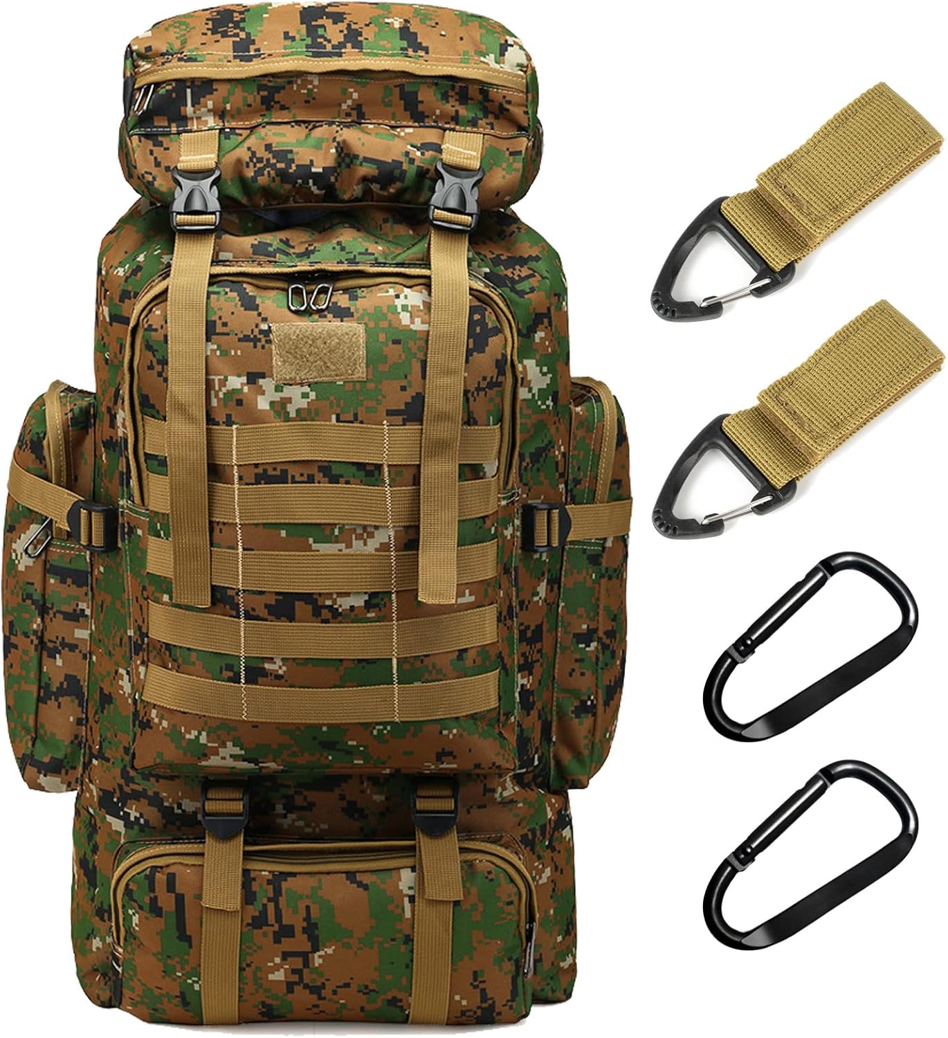 70L Hiking Backpack for Men, Waterproof Lightweight Camping Backpack, Military Rucksack with Molle