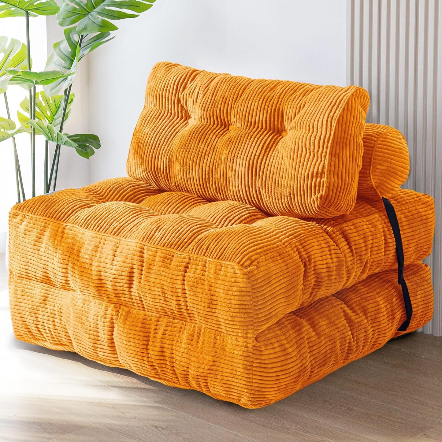 Convertible Folding Sofa Bed - Single Sleeper Chair with Pillow and Back Support, Portable Fold Out Lounge